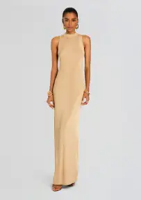 Henne Metallic Knit Maxi Dress(Gold,XXS)