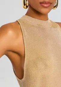 Henne Metallic Knit Maxi Dress(Gold,XXS)