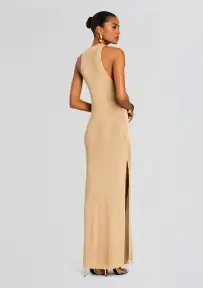 Henne Metallic Knit Maxi Dress(Gold,XXS)