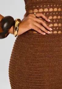 Jaycee Crochet Dress(Sepia/Bronze,XXS)