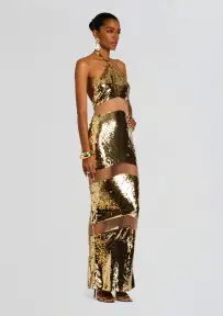 Kaeli Dress(Gold/Nude,XXS)