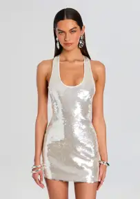 Alondra Sequin Dress(Silver Ice,XXS)
