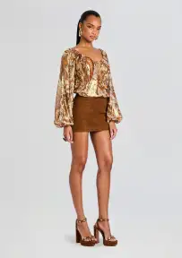 Arabella Silk Blouse(Terracotta Bandana,XXS)
