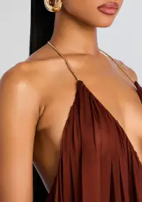 Arlet Chiffon Dress(Chestnut,XXS)