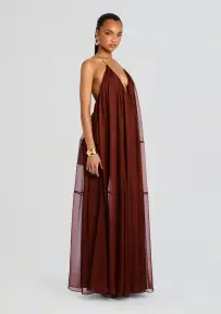 Arlet Chiffon Dress(Chestnut,XXS)