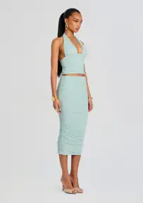 Pia Mesh Midi Skirt(Frosted Sea,XXS)