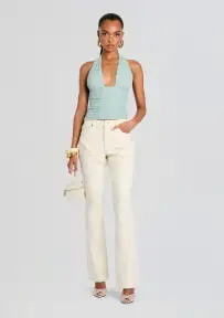 Dahlia Frayed Bootcut Jean(Eggshell,23)
