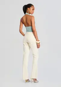 Dahlia Frayed Bootcut Jean(Eggshell,23)
