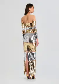 Desi Sequin Dress(Silver/Gold,XXS)