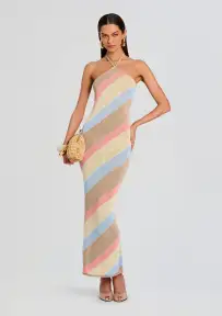 Dree Knit Maxi Dress(Yellow/Peach/Stone/Ice,XXS)