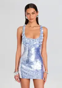 Joanne Embroidered Dress(Ice Blue,XXS)