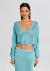 Moni Metallic Knit Cardigan