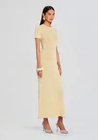 Airess Knit Maxi Dress(Pastel Yellow,XXS)