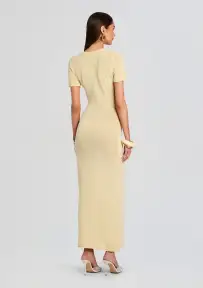 Airess Knit Maxi Dress(Pastel Yellow,XXS)