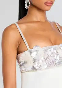 Lark Embroidered Dress(White,XXS)
