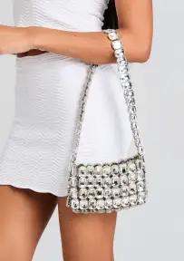 Malka Rhinestone Bag - Silver