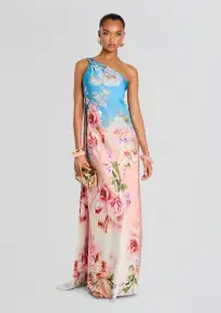 Kavi One Shoulder Dress(Pink Blue,XXS)