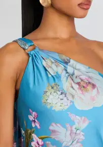 Kavi One Shoulder Dress(Pink Blue,XXS)