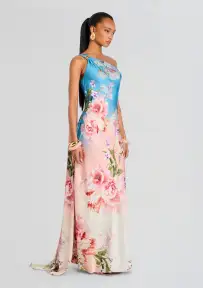 Kavi One Shoulder Dress(Pink Blue,XXS)