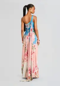 Kavi One Shoulder Dress(Pink Blue,XXS)