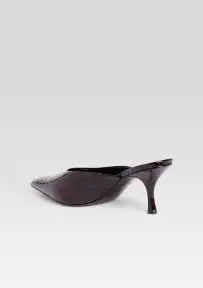 Bonnie Leather Mule(Burgundy Croco,35)