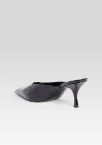 Bonnie Leather Mule(Navy Croco,35)