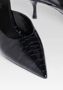 Bonnie Leather Mule(Navy Croco,35)