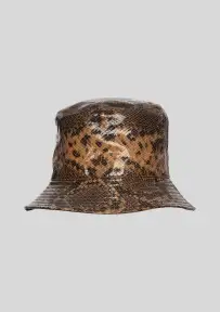Brae Leather Hat - Tannin Snake
