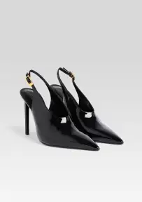 Celia Leather Slingback(Black,35)