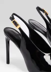 Celia Leather Slingback(Black,35)