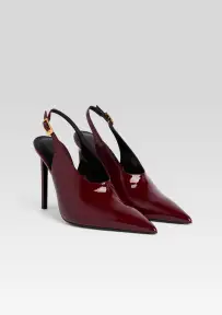 Celia Leather Slingback(Burgundy,35)