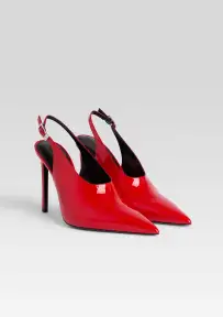 Celia Leather Slingback(Red,35)