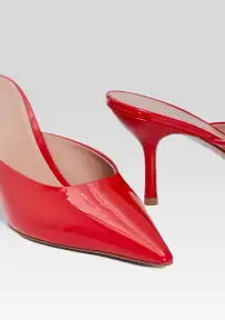Daphne Leather Mule(Red,36)