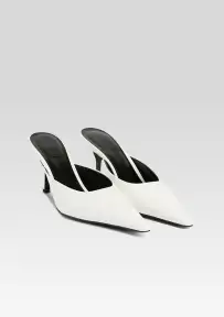 Daphne Leather Mule(White,36)