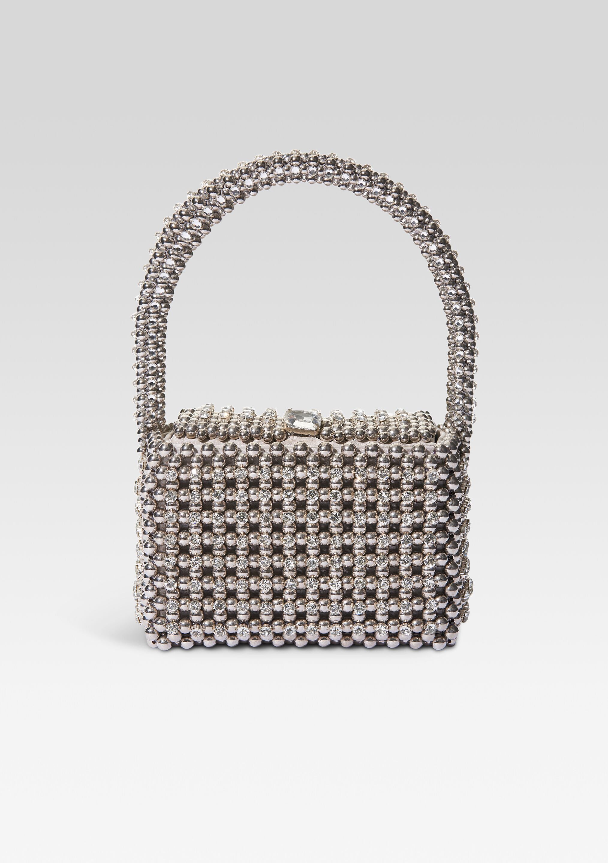 Eclipse Pearl Crystal Bag - Gunmetal