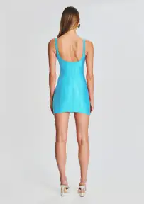 Zoe Lycra Mini Dress(Turquoise,XS)