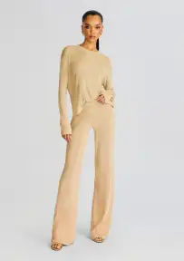 Sheldon Metallic Knit Pant(Gold,XXS)