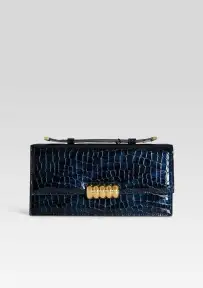 Phoebe Clutch - Navy Croco