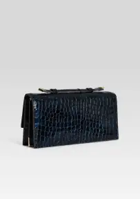 Phoebe Clutch - Navy Croco