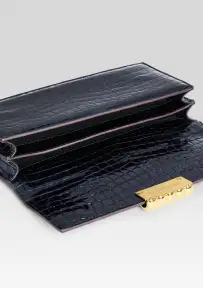 Phoebe Clutch - Navy Croco
