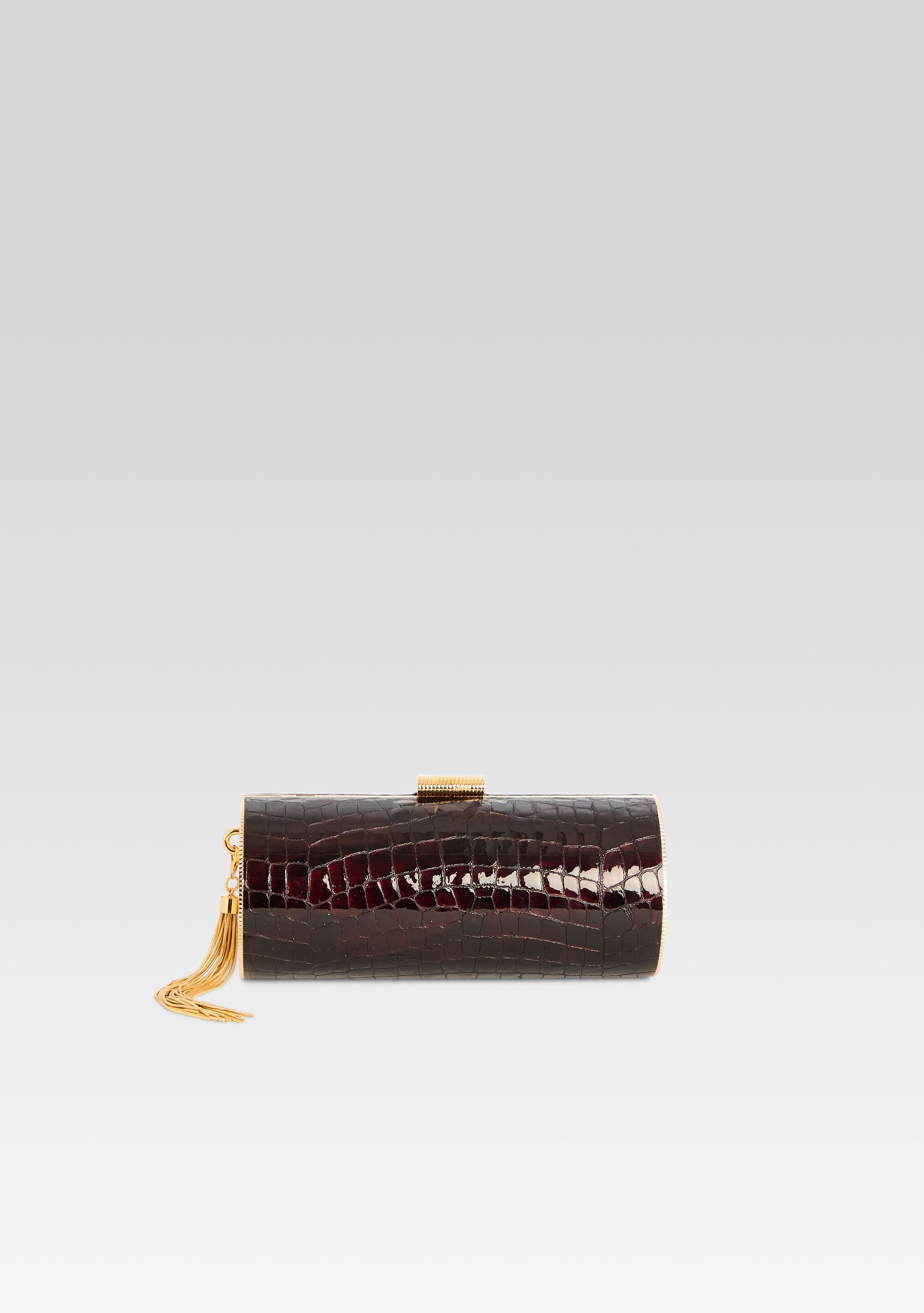 Gracelyn Clutch - Burgundy Croco