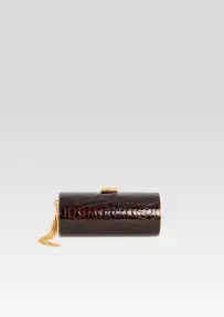 Gracelyn Clutch - Burgundy Croco