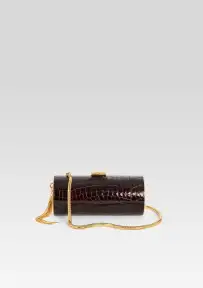 Gracelyn Clutch - Burgundy Croco