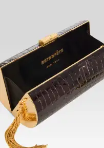 Gracelyn Clutch - Burgundy Croco