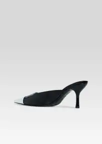 Allegra Leather Kitten Mule(Black,36)