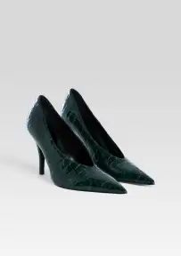 Corinna Leather Heel(Pine Croco,35)