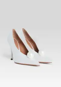 Corinna Satin Heel(Winter White w Pearl,35)