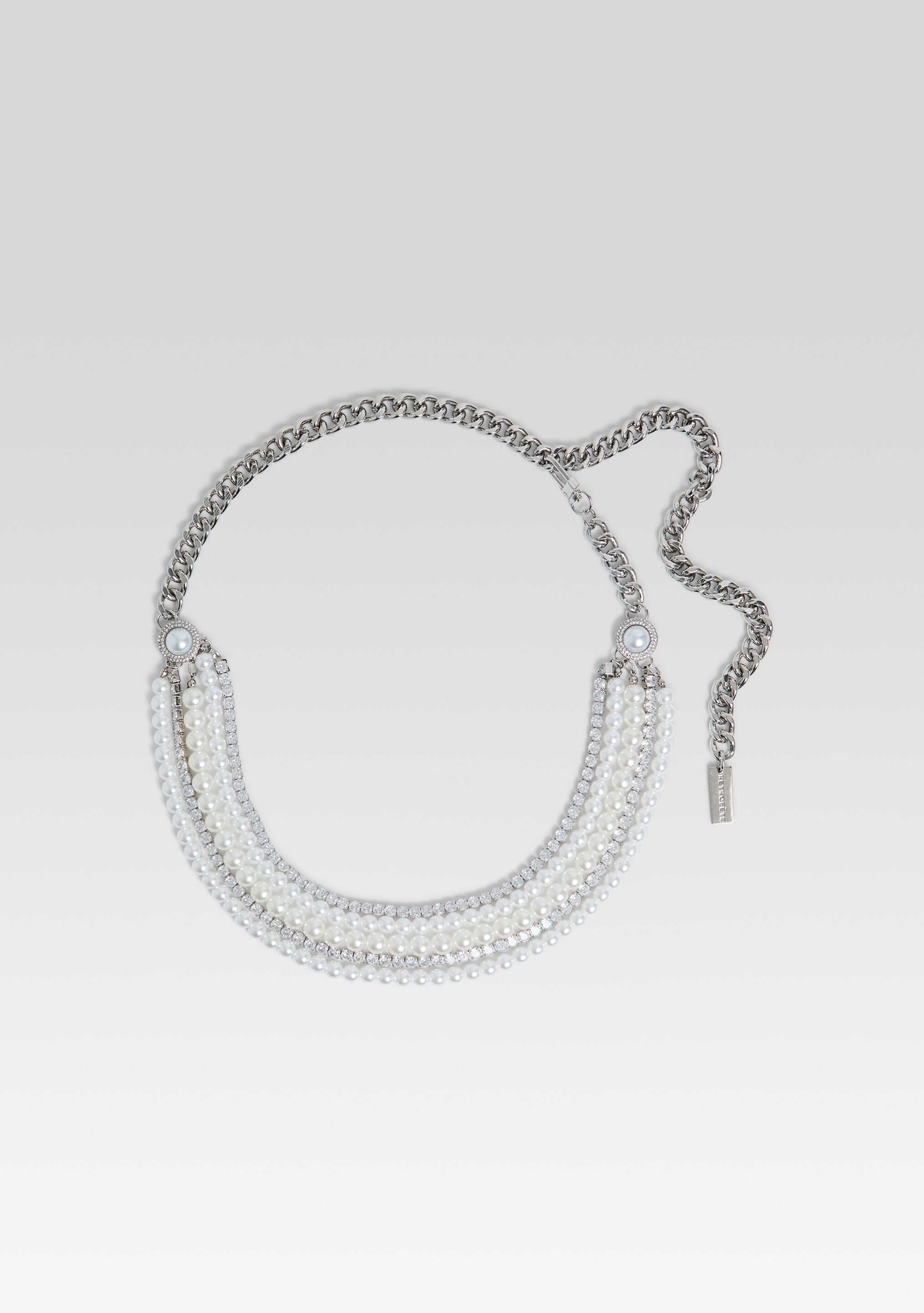 Chloe Pearl Chain Belt - Silver