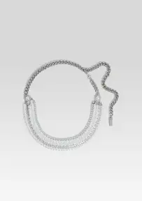 Chloe Pearl Chain Belt - Silver