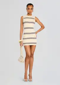 Kir Knit Mini Dress(Eggshell/Navy,XXS)